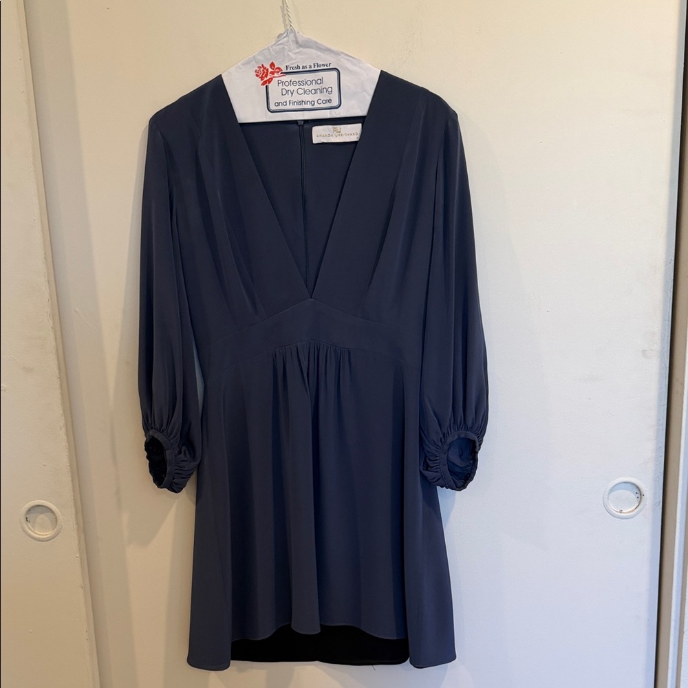 Amanda Uprichard Navy V-Neck Wrap Dress